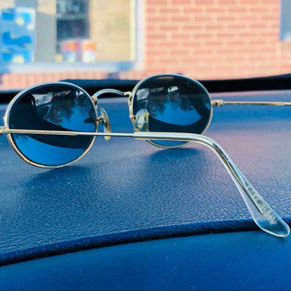 Vintage Bausch & Lomb Ray-Ban Gold Tone Oval Green Shade Sunglasses - Picture 5 of 15